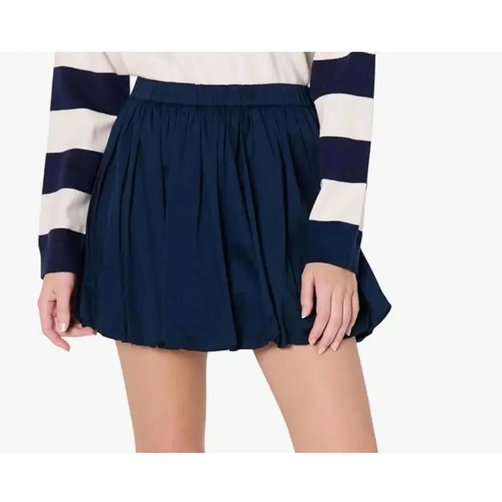 NEW‎ NWT The Drop Lillie Bubble Hem Mini Skirt Navy sz Medium M